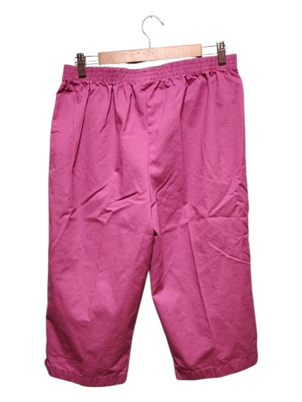 American Sweetheart - Bright Pink Fuchsia Elastic Waist Capri Pants 16P - Picture 2 of 7